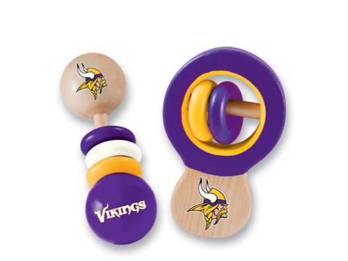 Minnesota Vikings NFL Wood Rattle 2-Pack