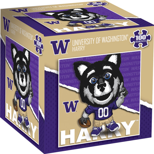Washington Huskies NCAA Mascot 100 Piece Square Puzzle