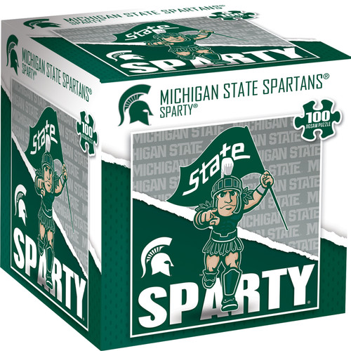 Michigan State Spartans NCAA Mascot 100 Piece Square Puzzle