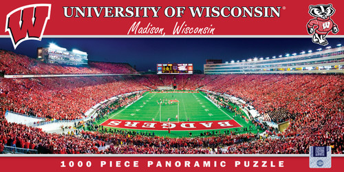 Wisconsin Badgers NCAA 1000pc Panoramic Puzzle - End Zone