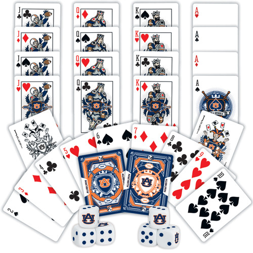 Auburn Tigers NCAA 2-pack Playing Cards & Dice Set