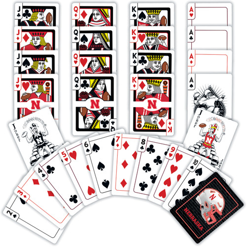 Nebraska Cornhuskers Neon Playing Cards