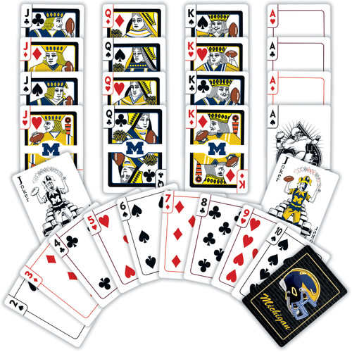 Michigan Wolverines Neon Playing Cards