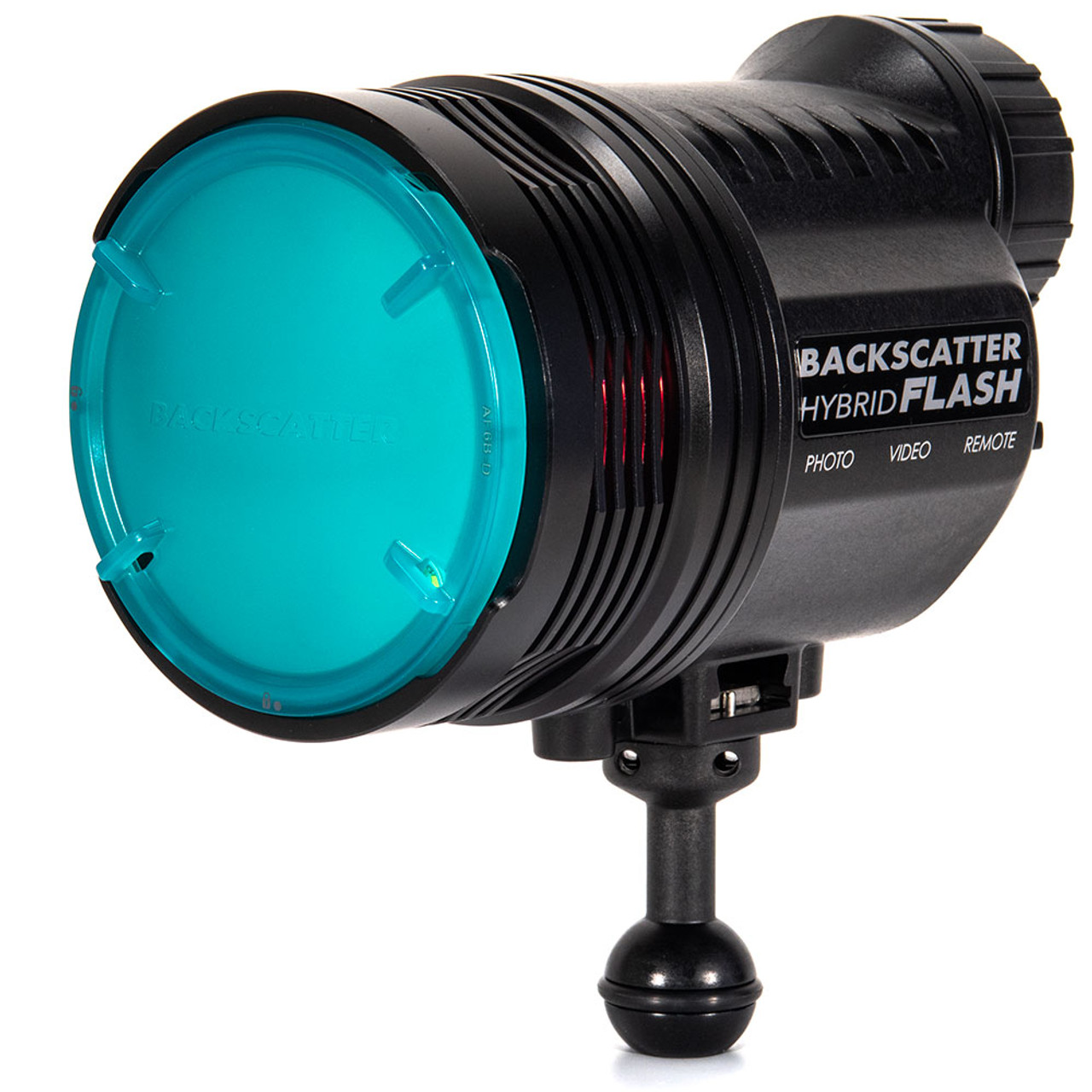 Backscatter Ambient Blue Flat Diffuser fitted to the Backscatter Hybrid Flash 1 Underwater Strobe