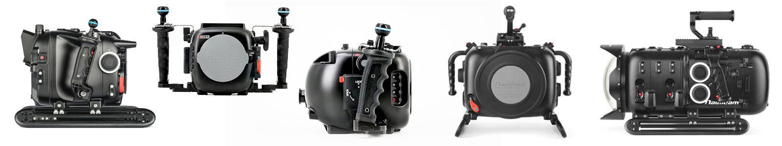 A selection of Nauticam Waterproof Housings for Cinema and Video Cameras at Underwater Visions