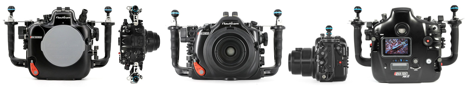 A selection of Nauticam DSLR Waterproof Housings for Digital Single Lens Reflex Cameras available at Underwater Visions