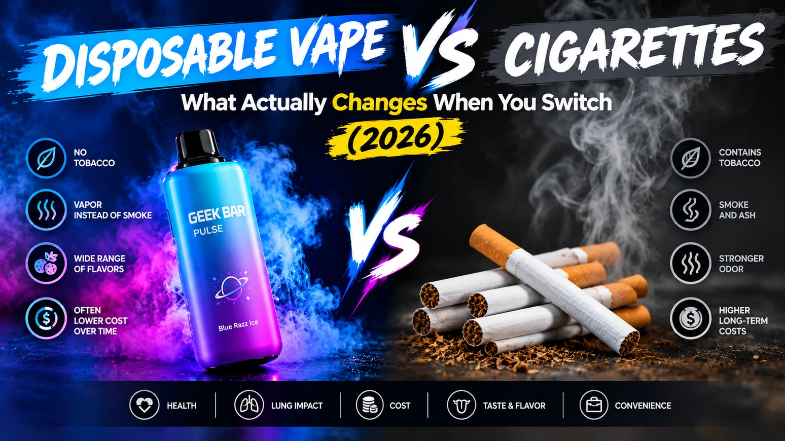 Disposable Vape vs Cigarettes: What Actually Changes When You Switch (2026)