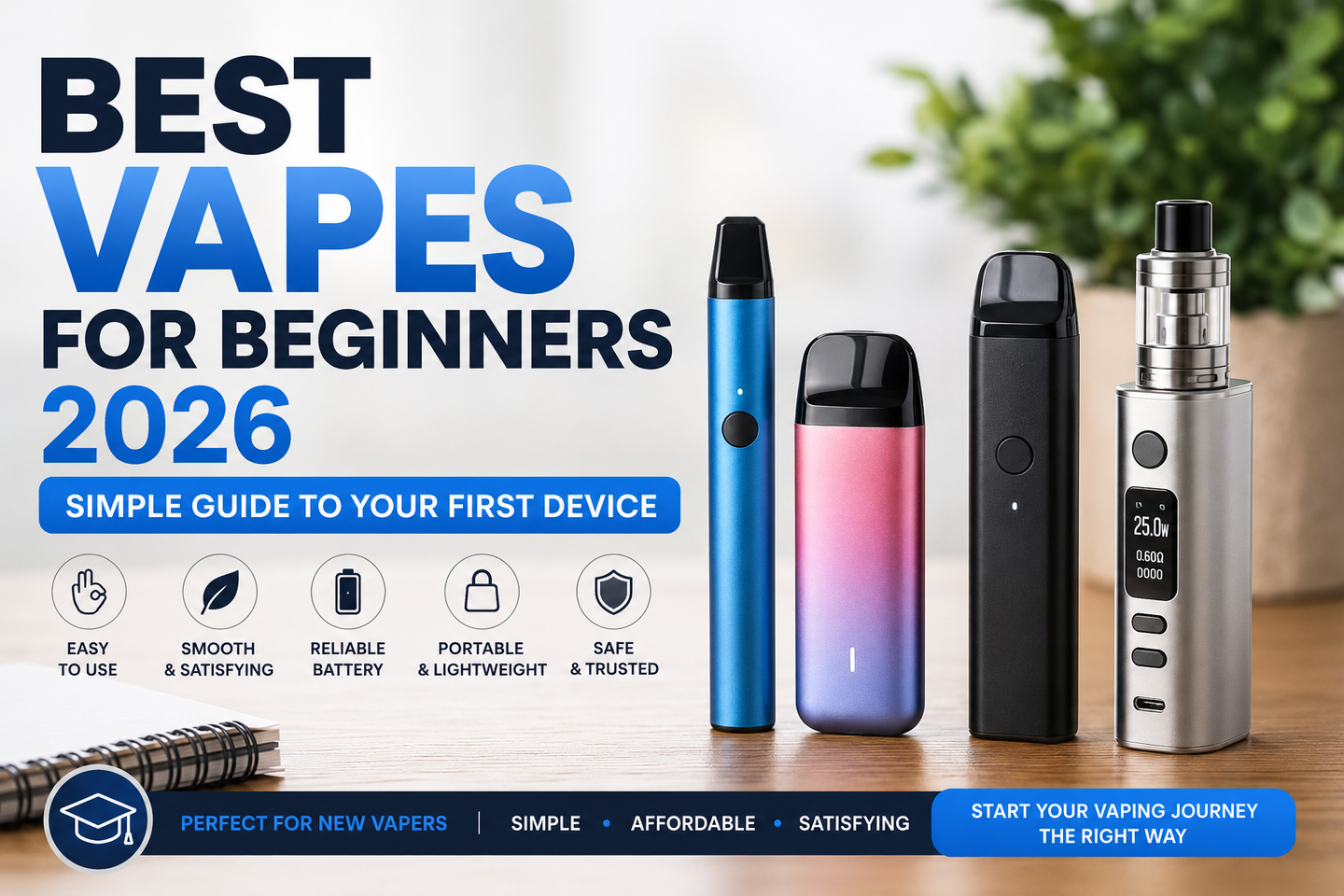 Best Vapes for Beginners 2026 — Simple Guide to Your First Device