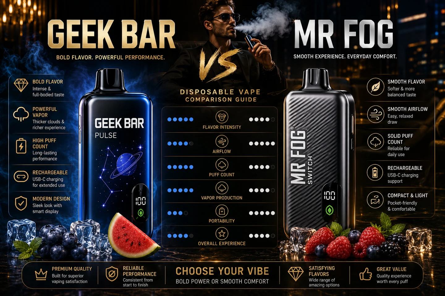 Geek Bar vs Mr Fog 