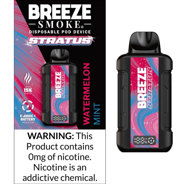 BREEZE STRATUS 15,000 PUFFS (ZERO NICOTINE) DISPOSABLE VAPE