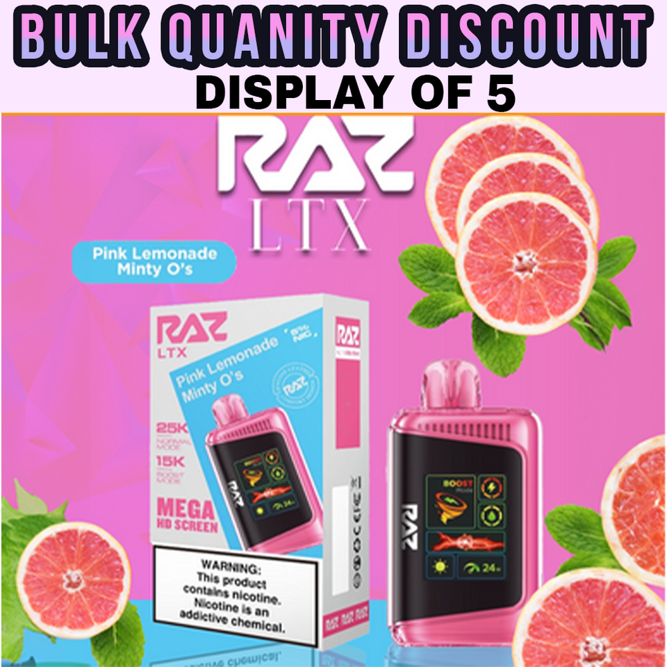 RAZ LTX 25,000 PUFFS – PACK OF 5