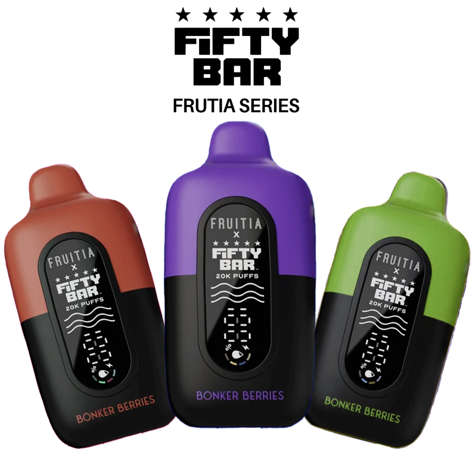 FIFTY BAR X FRUITIA 20,000 PUFFS DISPOSABLE VAPE
