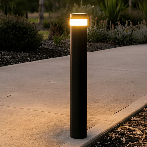 Solar Bollard Light 1m Black 240lm Industrial Strength IP65 Dual Colour