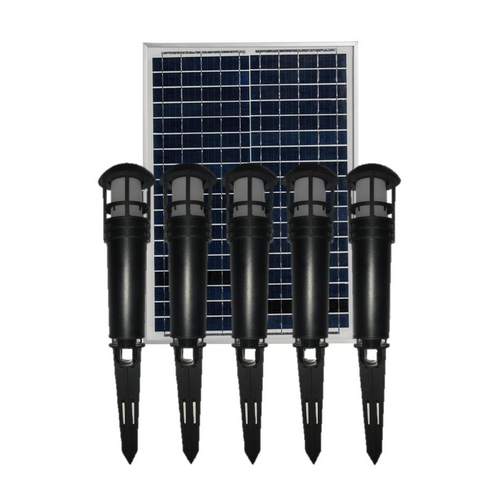 Solar 5 Garden Spotlights Kit Black 140lm IP65 3000K