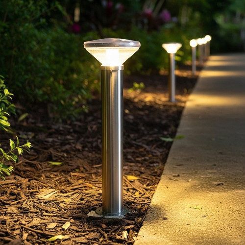 Solar Bollard Light Commercial Grade Surface Mounted 316 Marine Grade Vandal Proof IP66 IK10 Motion Sensor 95cm
