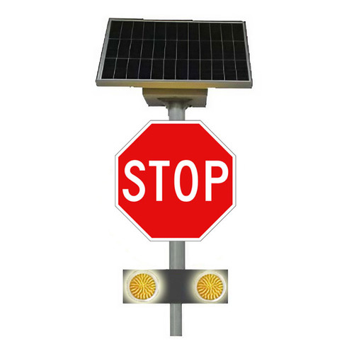 Solar Stop Sign Australian Standard Visible To 1km 5 Nights Autonomy