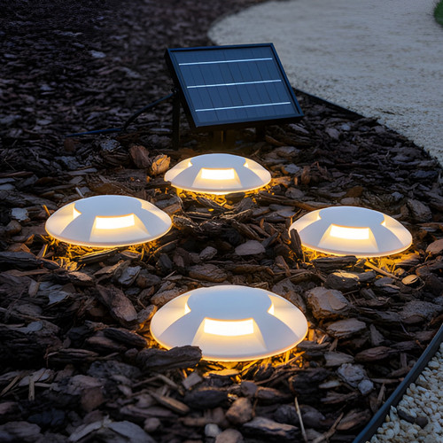 Solar 4-way In-ground LED Step Light 70lm IP67