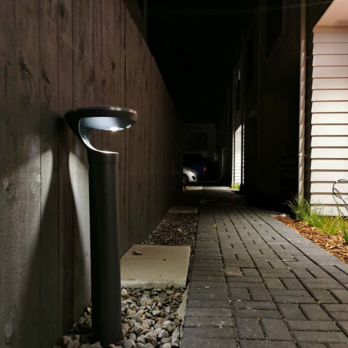 Solar Bollard Light Grey 4000K 280lm 90cm IP65 IK10 Commercial Grade