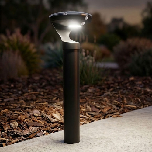 Solar Bollard Light Grey 4000K 280lm 90cm IP65 IK10 Commercial Grade