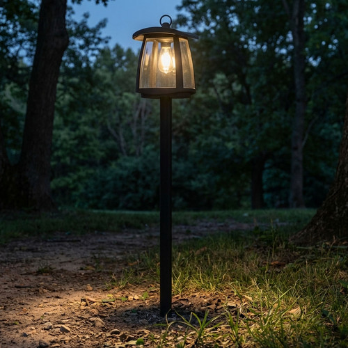 Solar Post Light Black 1m 4000K 350lm IP54