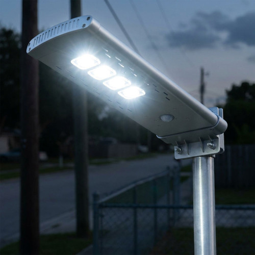 Solar Street Light Silver 3000lm 5700K IP65 IK08 Motion Sensor Commercial Grade