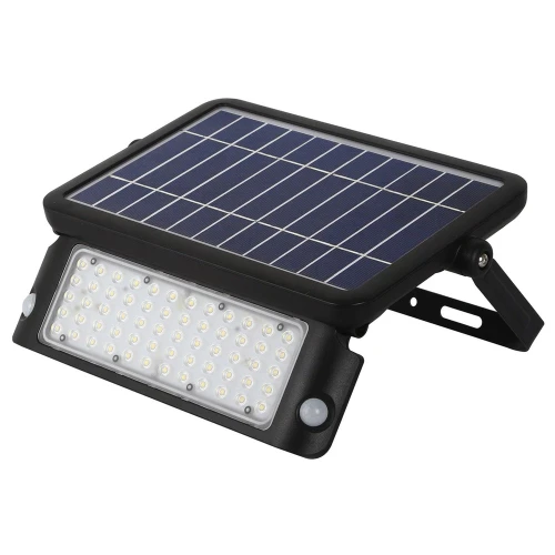 Solar Flood Light Black 10W 4000K 1080lm Motion Sensor IP65
