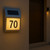 Illuminated Solar House Number  With Built In Solar Panel Warm White LEDs Stainless Steel