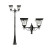 Solar Post Light Two Inverted Curved Heads 700lm IP44 2350mm