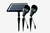 Solar Garden Spotlights Kit 2 Black Aluminium Pure White 120lm With Solar Panel