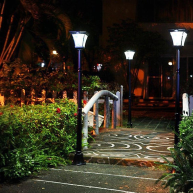 Solar Post Light With Motion Sensor Inverted Curved Head 350lm IP44 ...