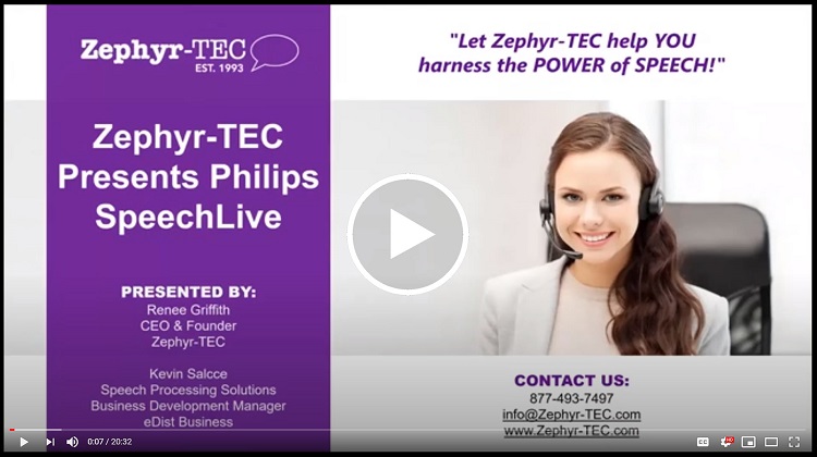 Zephyr-TEC Presents Philips SpeechLive Video Icon