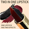 Dual-Tone Pearlescent Black & Matte Burgundy Lipstick
