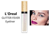 L'Oreal Cosmetics Paris Glitter Fever eye liner featuring model