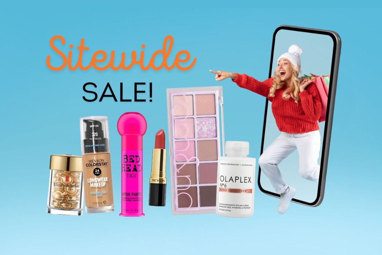 Sitewide sale on makeup, skincare and haircare