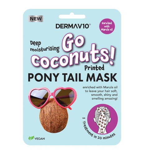 DermaV10 Go Coconuts Printed Ponytail Mask