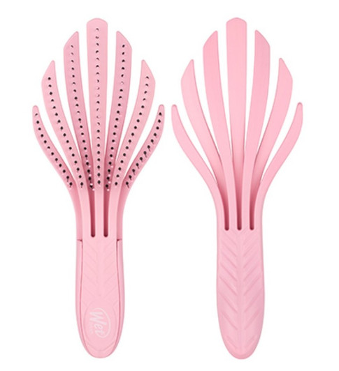 WetBrush Go Green Curl Detangler in Pink front and back