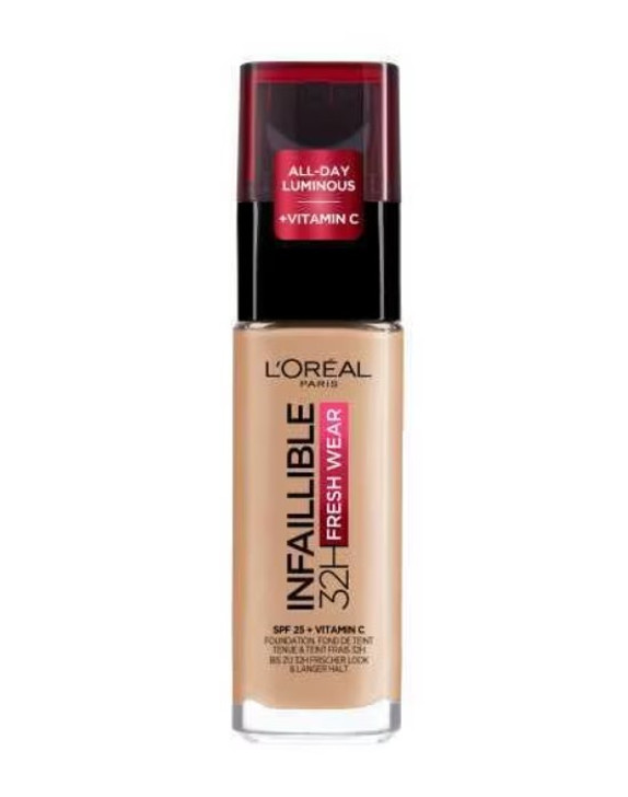 LOreal Paris Infaillible 32H Fresh Wear Foundation SPF25 with vitamin C 140 Golden Beige