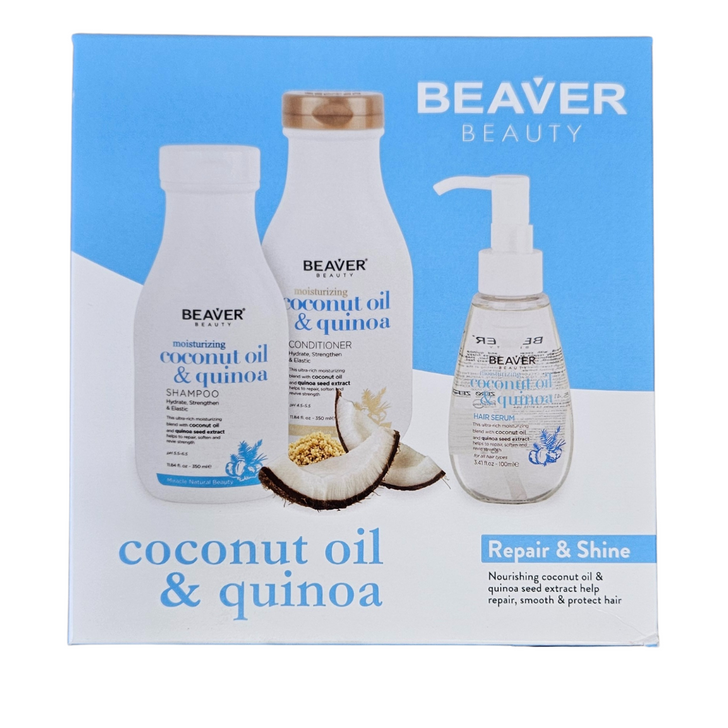 Beaver Ultimate Coconut oil and quinoa Repair & Shine Gift Set