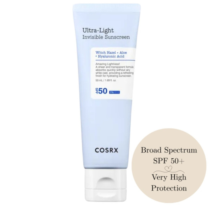 COSRX Ultra Light Invisible Sunscreen Broad Spectrum SPF50 PA++++ 50ml