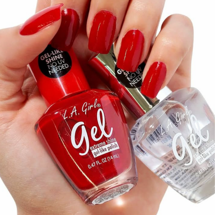 L.A. Girl Gel Extreme Shine Polish -  Classified and Clear together