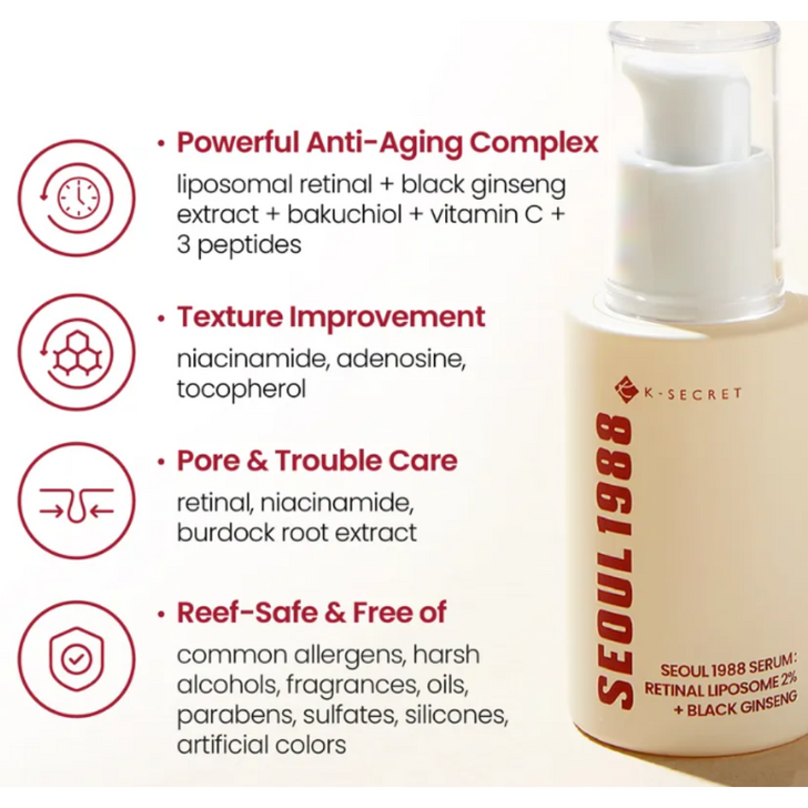 K-SECRET Seoul 1988 Serum 30ml glows up your skin