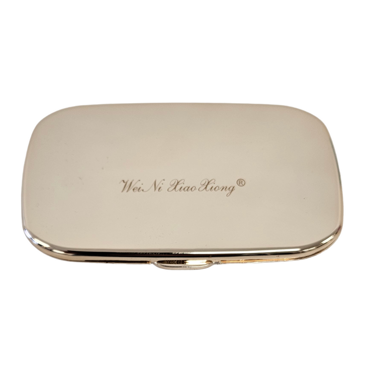 Wei Ni Xiao Xiong 6-Color Eyeshadow Palette 05 Silver to Olive Gold Shimmer case