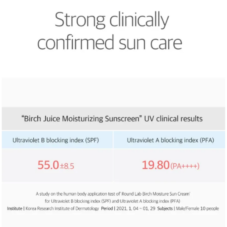 ROUND LAB Birch Juice Moisturizing Sunscreen deeply moisturising