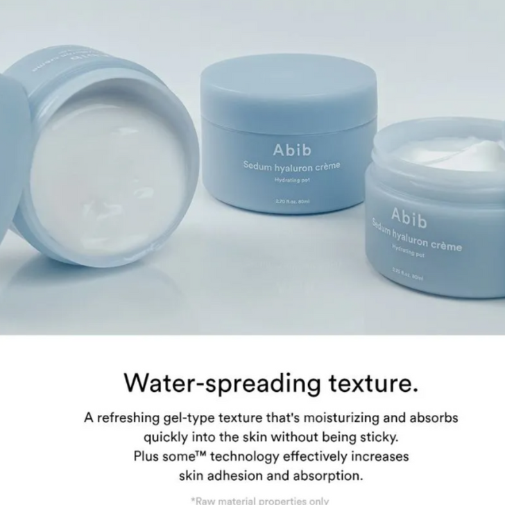 Abib Sedum Hyaluron Crème Hydrating Pot 80ml its gel like texture