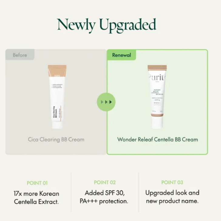 Purito SEOUL Wonder Releaf Centella BB Cream SPF 30 PA new formula