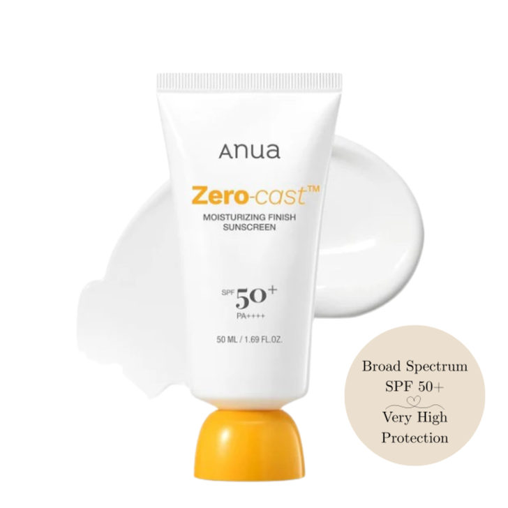 Anua Zero Cast Moisturising Finish Sunscreen Broad Spectrum SPF50+ PA++++
