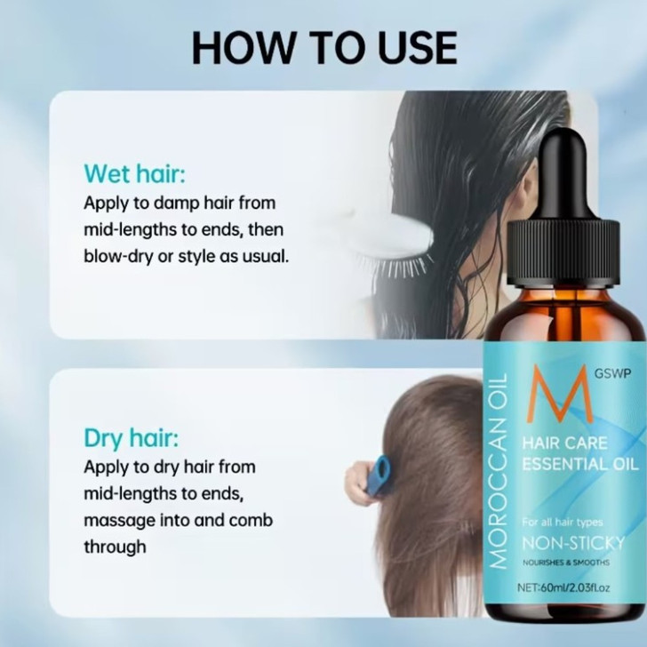 GSWP Argan Oil Hair Care Essential Oil 60ml tames frizzy hair