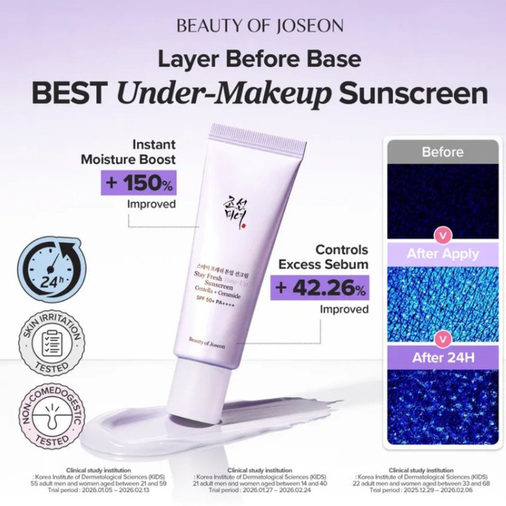 Beauty of Joseon Stay Fresh Tone-Up Sunscreen Purple SPF50+ PA++++ 50ml