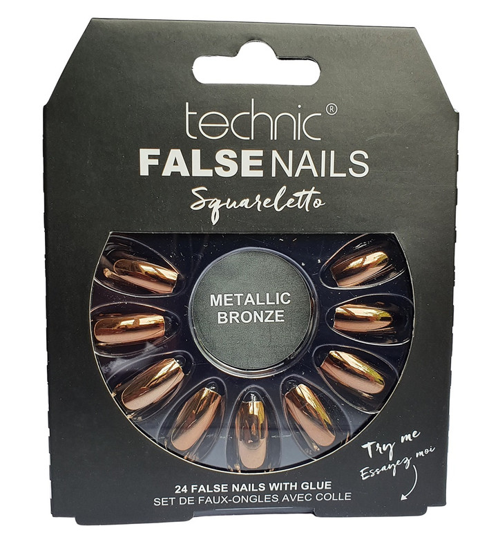 Technic False Nails Squareletto Metallic Bronze