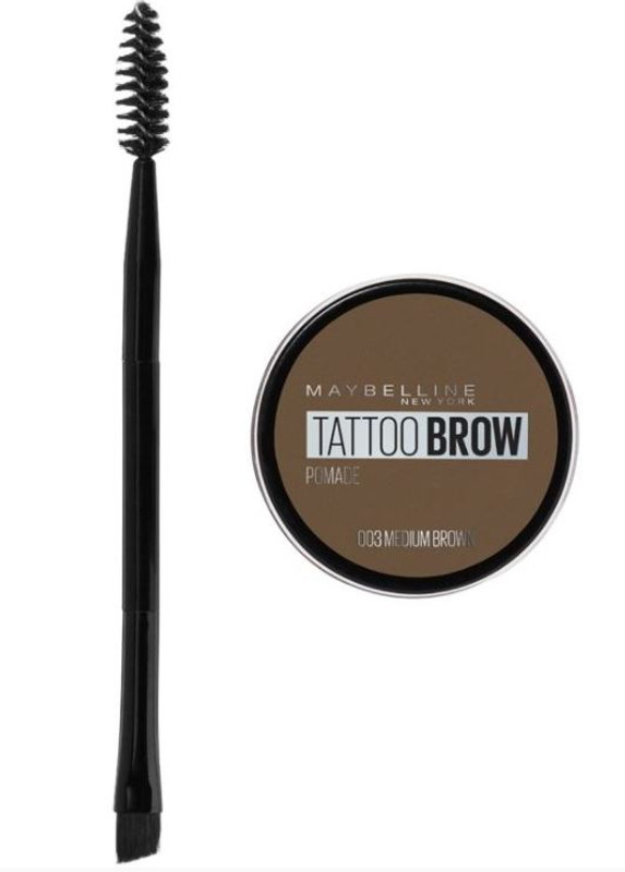 Maybelline Tattoo Brow Dual Ended Brush and Pot 03 Medium Brown